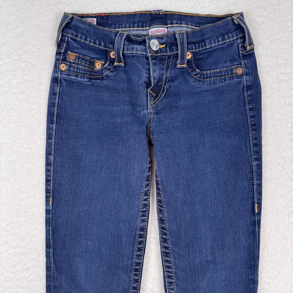 True Religion‎ Jeans Women 29 Casey Skinny Stretch Dark Wash USA Made Blue Denim